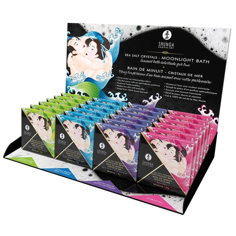 Shunga Présentoir avec Sels de Bain Shunga 24 pièces